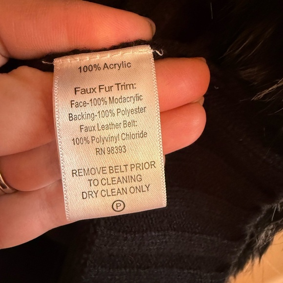 DASH KimK Black Sweater with Faux Fur Trim - Picture 4 of 4